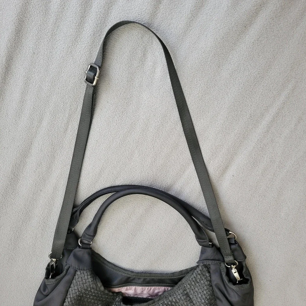 ZEE ALEXIS Purse Black Woven Boho Handbag Crossbody Strap Textured Tote Casual